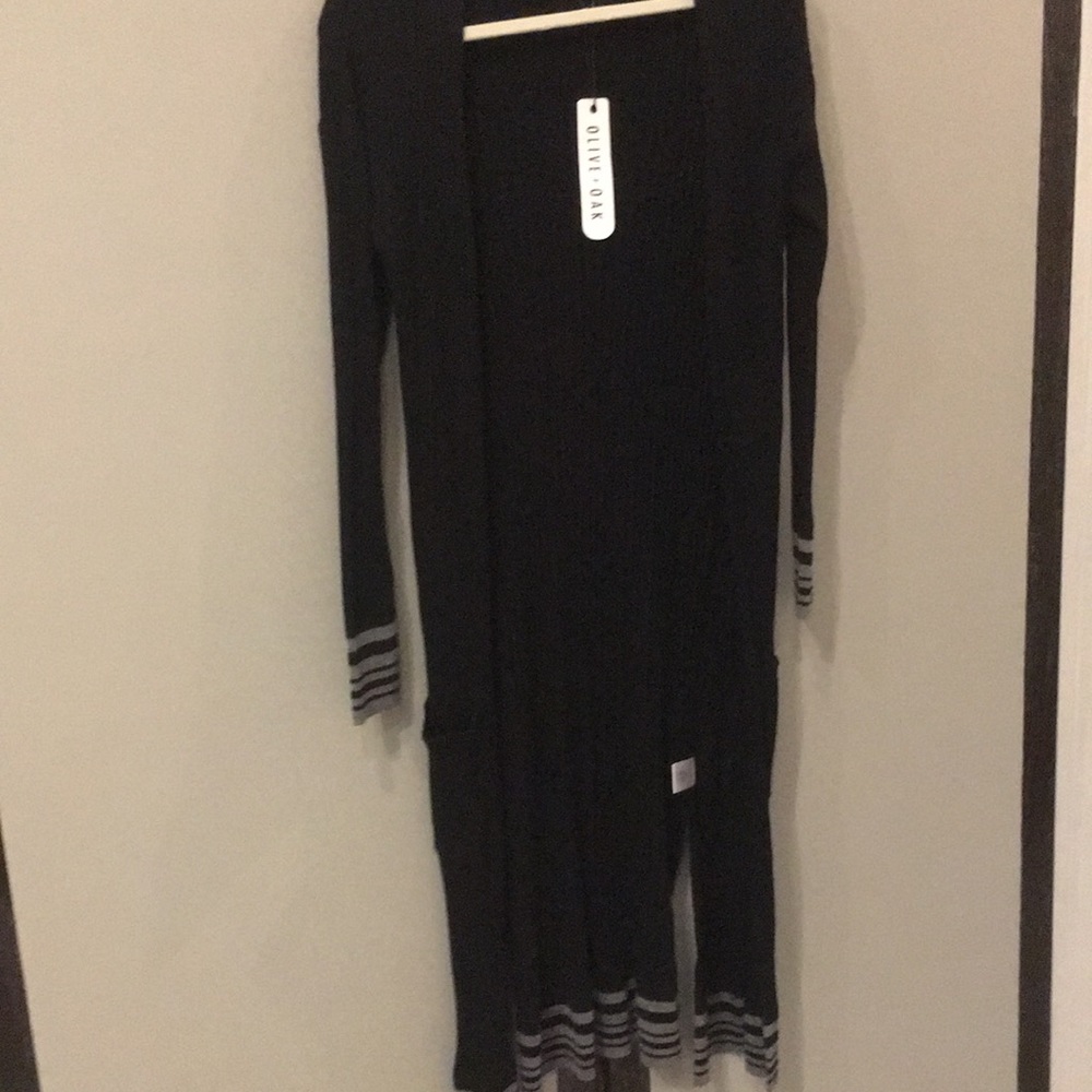 Ribbed duster sweater
